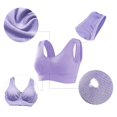 thumbnail image 4 of Women Wire-Free Plus Size Casual Bra Purple 3XL, 4 of 6