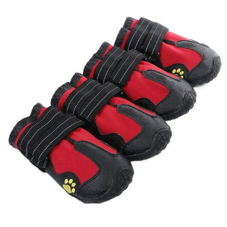 Fashion Water splash prevention Anti Slip Mountainous Wearable Dog Leg Cover Wear-resistant Warm Dog Shoes Pet Rainshoes Socks Shoe Dog Boots RED 1 WATERPROOF NOT LOGO