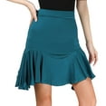 thumbnail image 1 of Ruffle Edge Latin Cha-Cha Foxtrot Jive Lindy Hop Dance Practice Skirts Blackish Green, 1 of 2