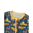 thumbnail image 4 of QEFJNO Bamboo Viscose Baby Boys One-Piece Footies Pajamas, Zipper Romper with Mitten, Footless Sleepers - Engineering Vehicle, 4 of 7