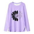 thumbnail image 3 of HCNTES Long Sleeve Shirts Kids Curve Hem Side Slit Soft Tunic Tops Girls Fashion T Shirts 5 14 Years(N1247-Purple,9-10 Years), 3 of 3
