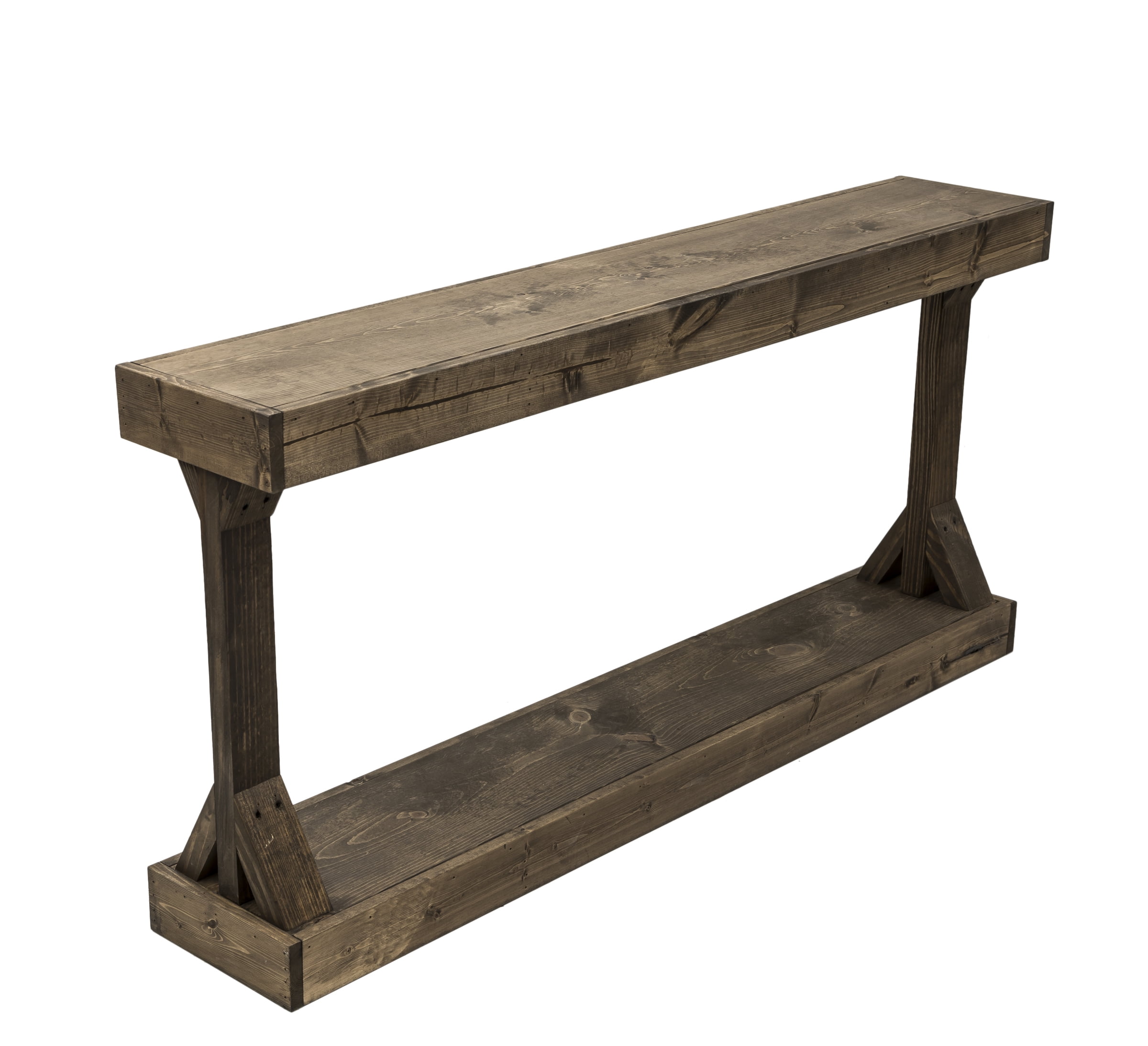 Woven Paths Dark Walnut Large Barb Console Table