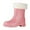 Pink, variant on Ladies Rain Boots Comfortable Light Ankle Waterproof Frosted Outdoor Rain Boots Rubber Boots Women Beige 39