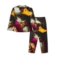 thumbnail image 2 of Goofa Noble Style Duck Printed Women’s 2 Piece Pajama Set Super,Pajamas Women's Long Sleeve Sleepwear Soft Button Down Loungewear Pjs Lounge Set Nightwear-X-Large, 2 of 9