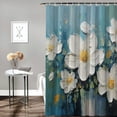 thumbnail image 2 of PRATYUS White Flowers Shower Curtain Waterproof Bath Curtain with Hooks, Kids Bathroom Decor, 100% Polyester Fiber, Washable, Bathroom Decoration 69"x72, 2 of 7