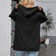 thumbnail image 2 of SWSMCLT Women's Long Sleeve Hoodie Full Zip Zip Up Fall Hooded Fashion Zipper Hood Comfy Pocket Oversized Top Black XX-Large, 2 of 5