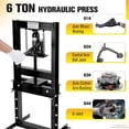 thumbnail image 4 of Yeshouse Prensa hidráulica de bastidor en H de 6 toneladas, prensa de taller de piso con mesa ajustable y placas de prensado para reparación de automóviles y conformado de metales, 4 of 7