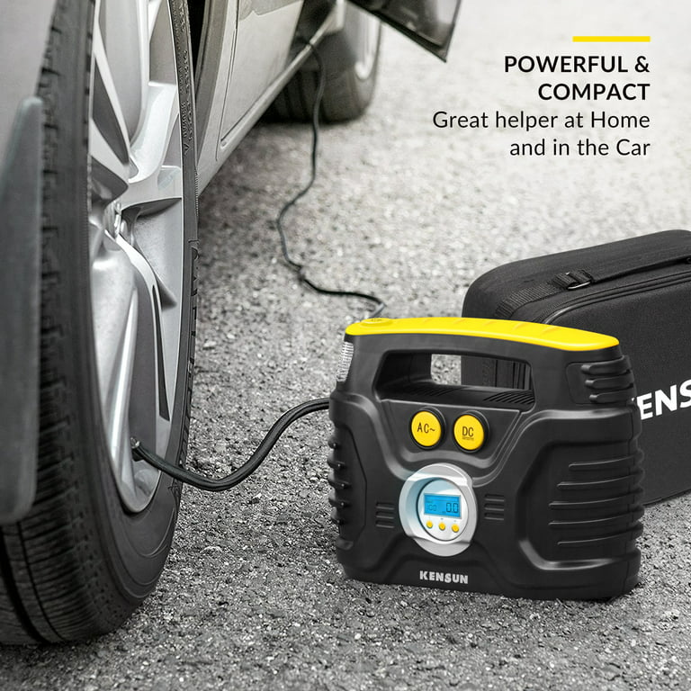 car tire inflator with gauge small air compressor portable air pump analog  ACDC
