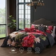thumbnail image 4 of Bebejan Flower Garland 5 Piece Comforter Set, King, Grey, 100% Cotton Sateen, Reversible, All Season, Cozy Comfort, All Season, Cozy Comfort, 4 of 8