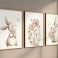 thumbnail image 4 of 3pcs/set Cute Bunny and Wildflower Watercolor Prints, Art Deco, Classic, Modern Style, Spring and Winter Season, Bedroom, Dining Room, Recommended Room, Indoor Usage, Portrait Orientation, Frameless, 4 of 4