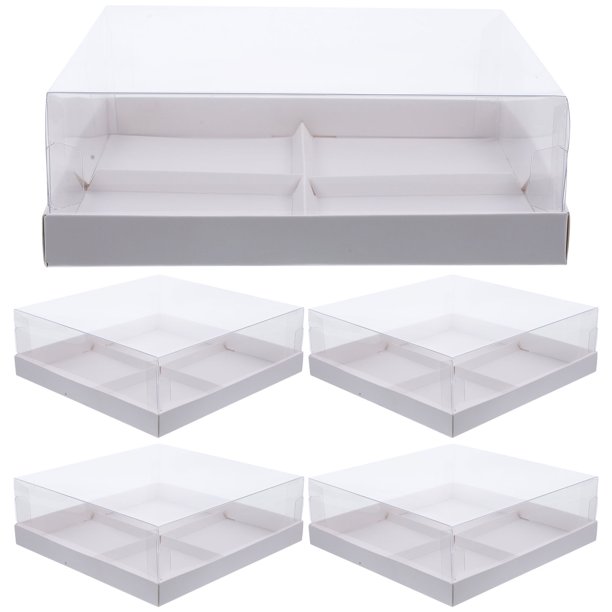 BRIGHTFUFU Cajas de donas de 5 piezas Clear Bakery Bakery Compartiment Pasting Cajas Cajas de galletas Caja de panadería