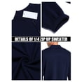 thumbnail image 6 of Coshow Men's Quarter Zip Up Pullover Slim Fit Mock Neck Long Sleeve Sweaters Casual Polo Sweatshirt, 6 of 7
