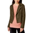 thumbnail image 1 of Jack Veste Moto en Faux Suède pour Femmes, Vert, Grand, 1 of 1