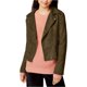 thumbnail image 1 of Chaqueta de motociclista Jack para mujer de gamuza sintética, verde, grande, 1 of 1