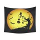 thumbnail image 1 of ABPHQTO Árbol de la noche Búho Murciélago Calabaza Luna llena Feliz Halloween Tapiz Colgante de pared Amarillo y negro Boceto Decoración de pared Arte para sala de estar 130x150 cm ABPHQTO QB-Interest145-51x60, 1 of 1