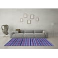 thumbnail image 3 of Ahgly Company Machine Washable Indoor Square Oriental Blue Modern Area Rugs, 8' Square, 3 of 4