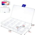thumbnail image 2 of Gebildet 4pcs Plastic Storage Case Transparent Accessory Parts Storage box for Pills,Herbs,Tiny Bead,and Other Small Items, 2 of 4