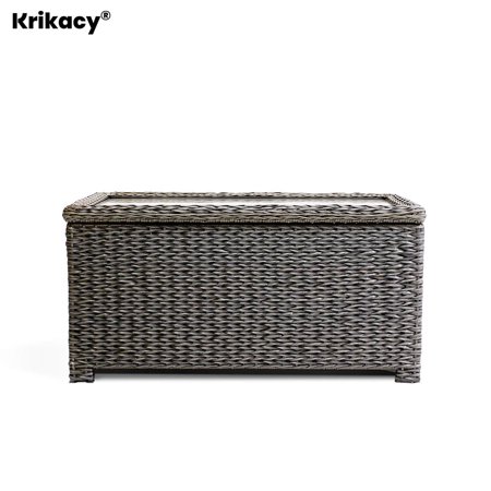 krikacy Laguna Wicker Outdoor Storage Box Coffee Table, All Weather Rattan Furniture