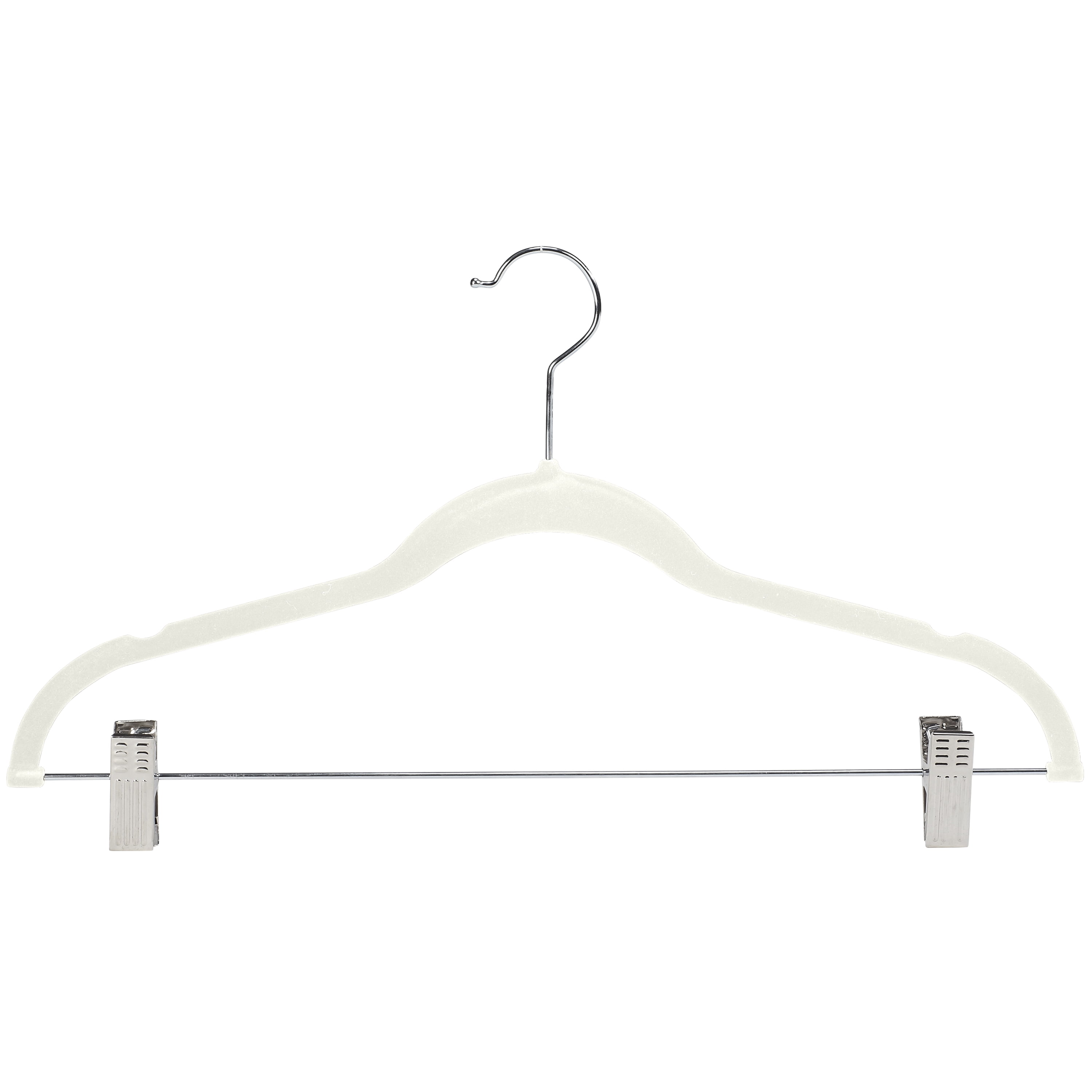 Simplify 24 Pack Velvet Skirt Hangers with Clips, Adult Size, Ivory