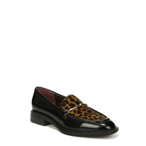 Franco Sarto Sarto Mocassin Classique à Enfiler pour Femme EDA Noir/cuir Léopard 6,5 m
