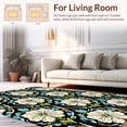 thumbnail image 2 of ODIKA 2'x3' Machine Washable Non-Slip Area Rug, Boho Lattice Blossom Design with Distressed Petal Embellishments High Traffic Rug with Pad, Black, 354623, 2 of 8