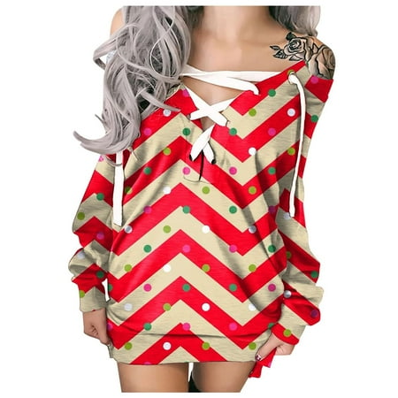 

Sweatshirt Dress for Women Dress Casual Off Shoulder Dress Long Sleeve Strappy Dresses
