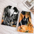 thumbnail image 7 of YDFCWXW 2 Piece Sets for Women Lounge Wear Matching Two Piece Pajama Halloween Printed Shirts And Shorts Outfit 2025 Orange, XL, 7 of 7