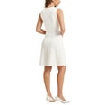 thumbnail image 4 of INSPIRE CHIC Women's Wear to Work Solid Color Sleeveless A-Line Flared Midi Dresses XL White, 4 of 7