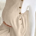 thumbnail image 3 of Women's Maternity Corduroy Sleeveless Overalls Fall Adjustable Strap Cuffed Ankle Fashion Casual Pregnancy Jumpsuit S-XXL, 3 of 7