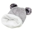 thumbnail image 3 of Baby Winter Knit Hat with Soft Pom Poms, Toddler Pullover Style Beanie with Integrated Neck Warmer, Cute Animal Ear Design Fleece Lined Cap for Infants and Kids Cold Weather Protection - Grey, 3 of 5