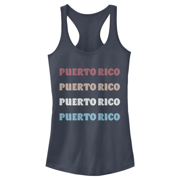 Junior's Lost Gods Puerto Rico Stack Racerback Tank Top Indigo Medium