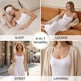 thumbnail image 6 of YAFALA Women's Full Slips Strappy Sexy Dress Long Full Cami Slip Dress Sleeveless Nightdresses, 6 of 7