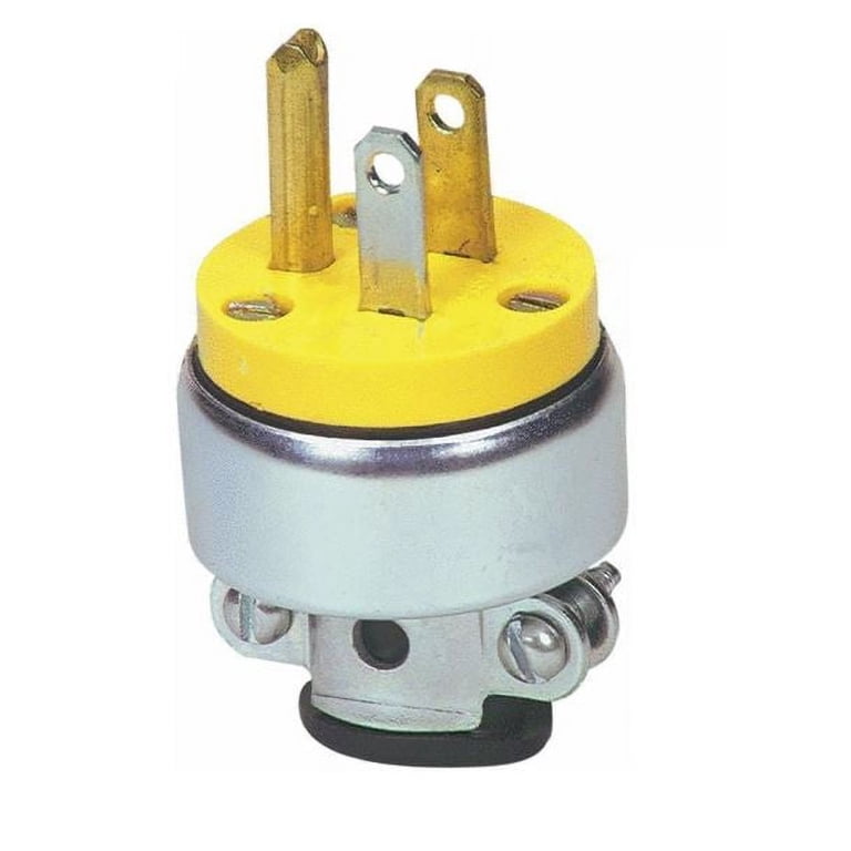 Eaton 2887 Grounded Electrical Connector 15A 125V NEMA 5-15R - 3 Wire Heavy Duty Armored Plug