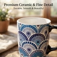 thumbnail image 3 of Topadorn Ceramic Latte Teacup Travel Coffee Porcelain Mug Ceramic Coffee Mug in Color Box 17 oz.,Blue, 3 of 7