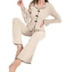 thumbnail image 2 of Conjuntos de Pijama para Mujer Ideales para Estar en Casa Conjunto Dos Piezas para Otoño Pijama de Larga Acanalada A Juego Ropa de Dormir y Estar en Casa Crema M, 2 of 9