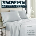 thumbnail image 4 of HC COLLECTION Full Size Bed Sheets, 4 pc Bed Sheets & Pillowcases Set - Machine Washable for Easy Care - Soft & Breathable All Season Microfiber Sheets with Deep Pockets - Ice Blue, 4 of 4