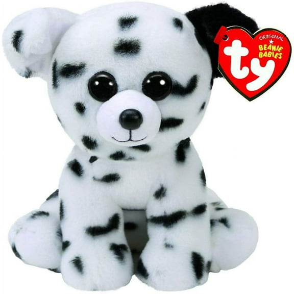 TY Beanie Babies - SPENCER the Black & White Dalmatian Dog (Regular Size 6" Plush) (BONUS ONE RANDOM TY ERASER)