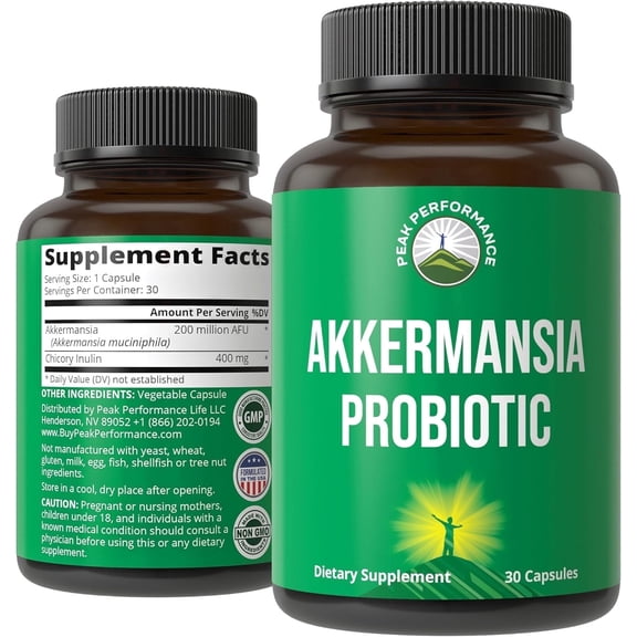 Akkermansia Probiotic to Increase GLP-1 Production. Ultra High Strength Akkermansia Muciniphila Live Strain With Prebiotic Fiber for Gut Health & Microbiome Balance. Delayed Release, 3rd Party Tested