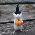 thumbnail image 3 of Ratón de Halloween con calabaza Animales de fieltro, Ratón de Navidad de fieltro con aguja, Decoraciones de Halloween hechas a mano con fieltro de lana D, 3 of 7