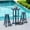 Blue, variant on 5-Piece Bar Height Patio Set – Outdoor Table with 4 HDPE Swivel Chairs, Weatherproof for Indoor/Outdoor,Gray