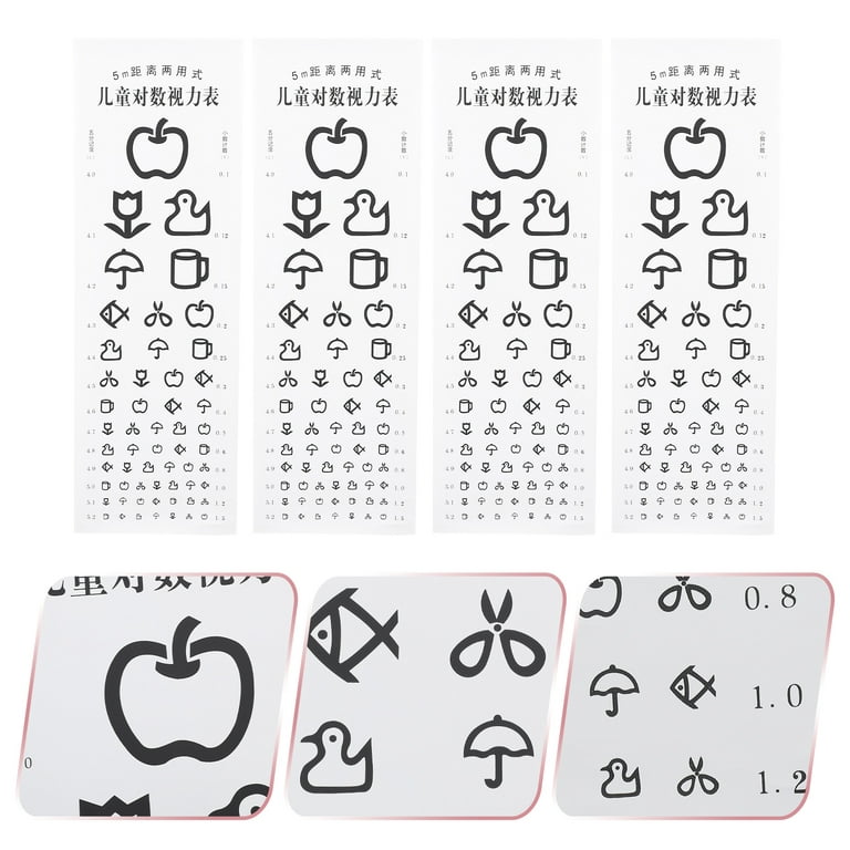 1 Sheet eye chart for kids Eye Chart Decor Vision Test Wall Charts