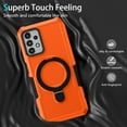thumbnail image 2 of Cowithday for Samsung Galaxy A53 5G Case with Magnetic Ring Stand, [Ring Holder] [Military Drop Protection] [Non-Slip Grip] Shockproof Soft Edge Phone Case Cover for Samsung A53 5G, Orange, 2 of 9