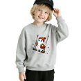 thumbnail image 2 of YunPes Boys Girls Cute Ghost Sweatshirt Long Sleeve Crewneck Baggy Pullover Tween Halloween Party Kids Trendy Casual Clothes, 2 of 4