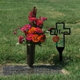 thumbnail image 2 of Metal Cross Garden Stake Graves Cemetery Decorations, Metal Cross Pile Garden Grave Marker Memorial Plaque Stakes for Dad/Mom Deceased Relatives, Outdoor Easter Decoration Wall Decor Lawn Stake, 2 of 7