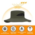 thumbnail image 3 of Sombrero de pescador con visera de poliéster de 60 cm de circunferencia para hombre y mujer, resistente al desgaste, impermeable, de ala grande, 3 of 5