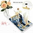thumbnail image 4 of Ryvnso Marble Blue Gold White Abstract Bathroom Tray Vanity Countertop Trays Acrylic Organizer, 4 of 7