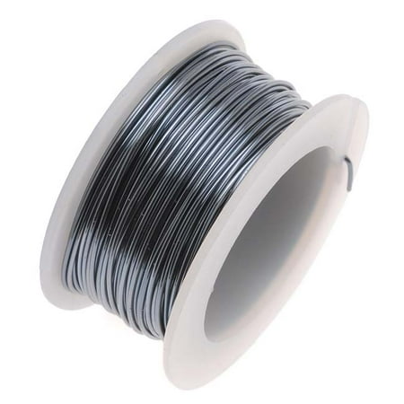 Artistic Wire, Silver Plated Craft Wire 26 Gauge Thick, 15 Yard Spool, Gunmetal/Hematite