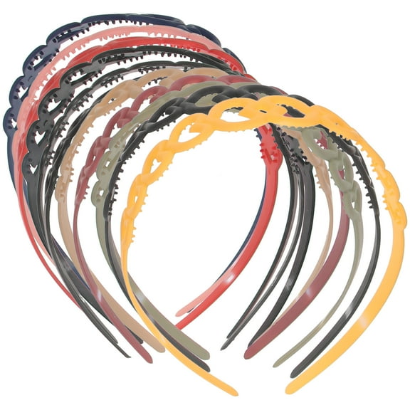 Headbands 12Pcs Heart-shaped Headbands Wide Headbands Plastic Colored Headbands Women Girl Headbands