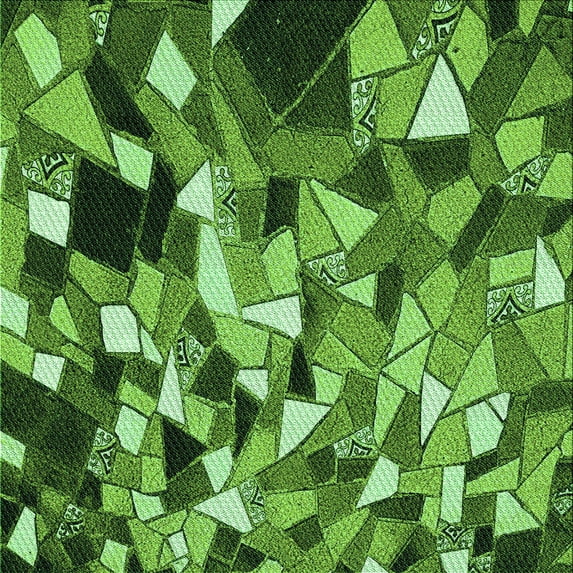 Ahgly Company Indoor Square Patterned Deep Emerald Green Area Rugs, 4' Square