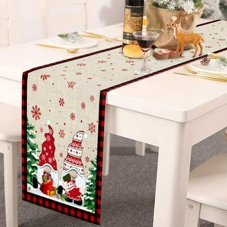 

Vanfss 2022 Christmas Printed Table Runner Christmas Decorations For Home Xmas Ornaments Happy New Year Tablecloth Xmas Navidad Gifts